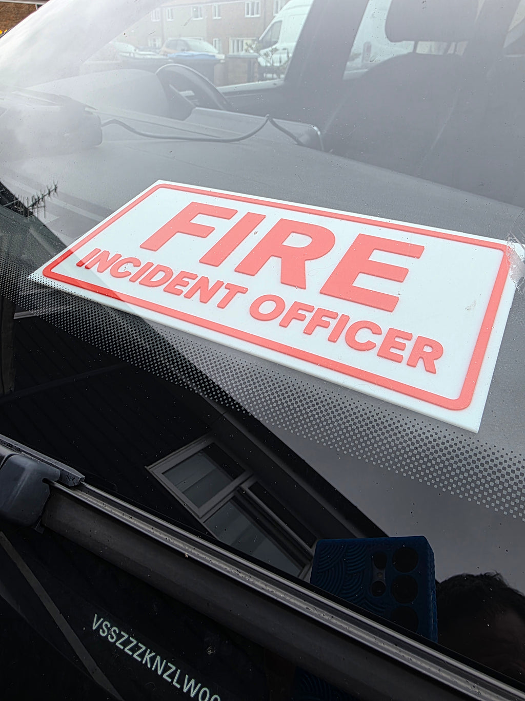 3D Printed Personalised Emergency / Responder Dashboard Sign – Custom Text & Colour
