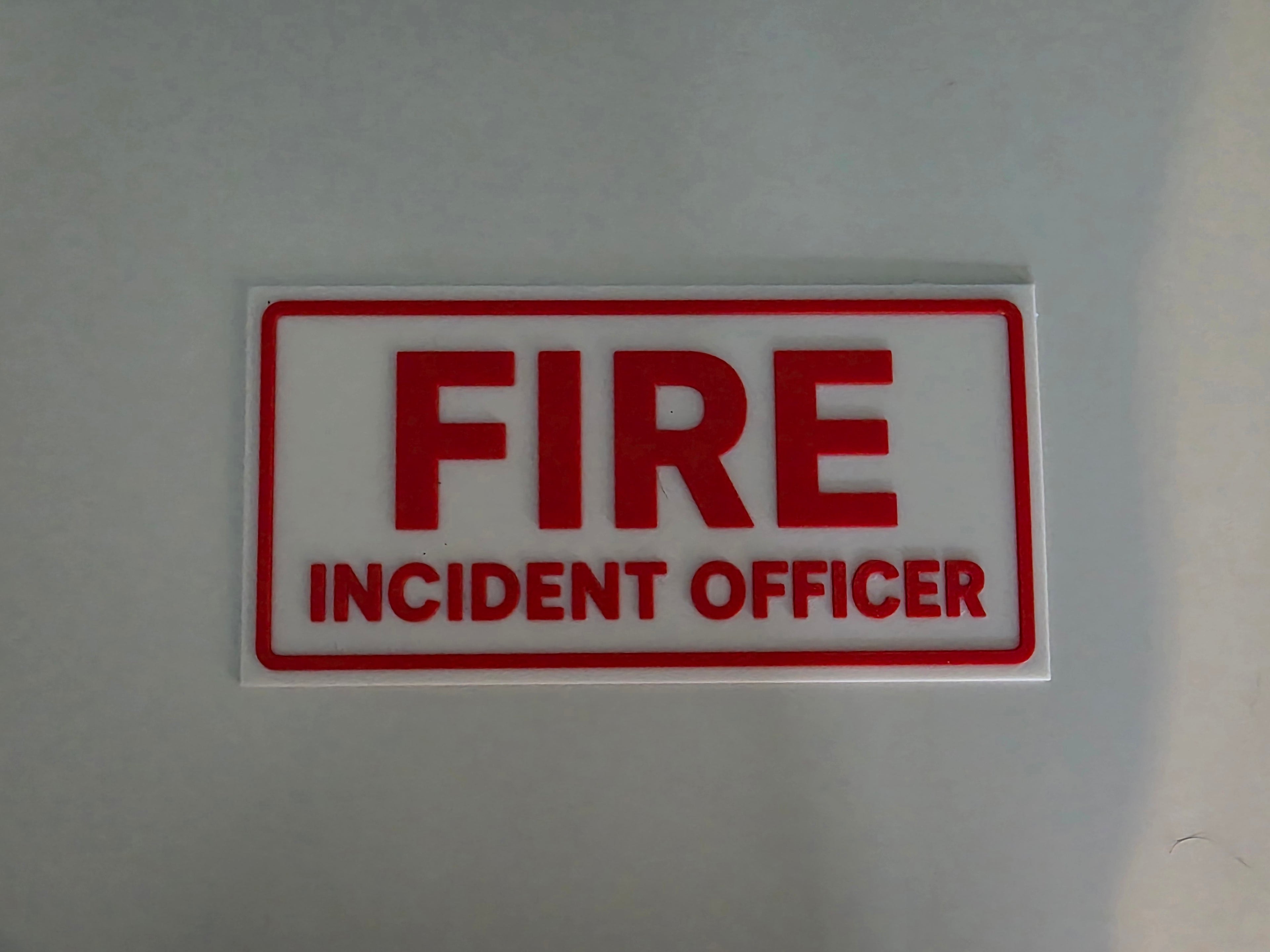 3D Printed Personalised Emergency / Responder Dashboard Sign – Custom Text & Colour
