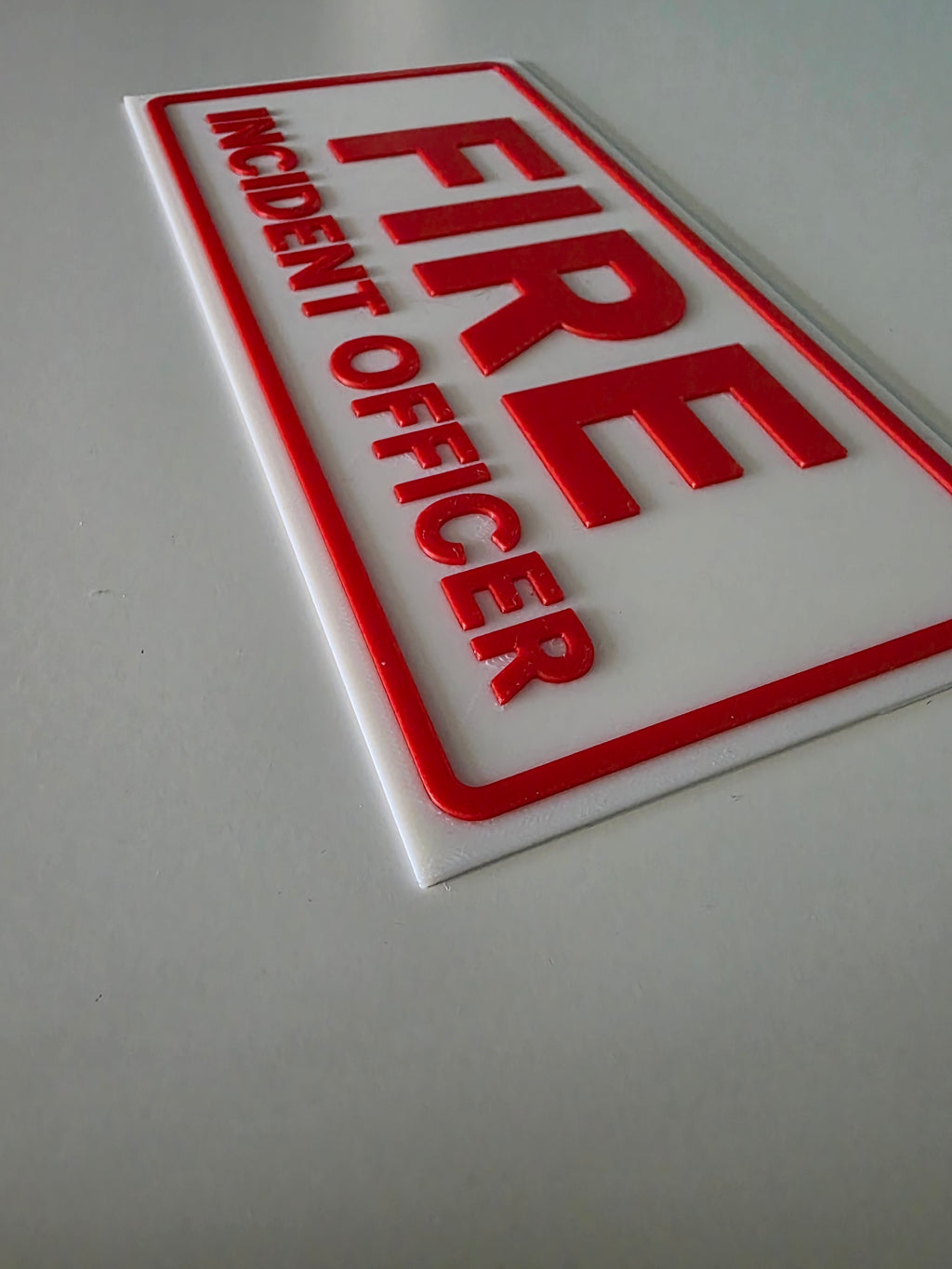 3D Printed Personalised Emergency / Responder Dashboard Sign – Custom Text & Colour