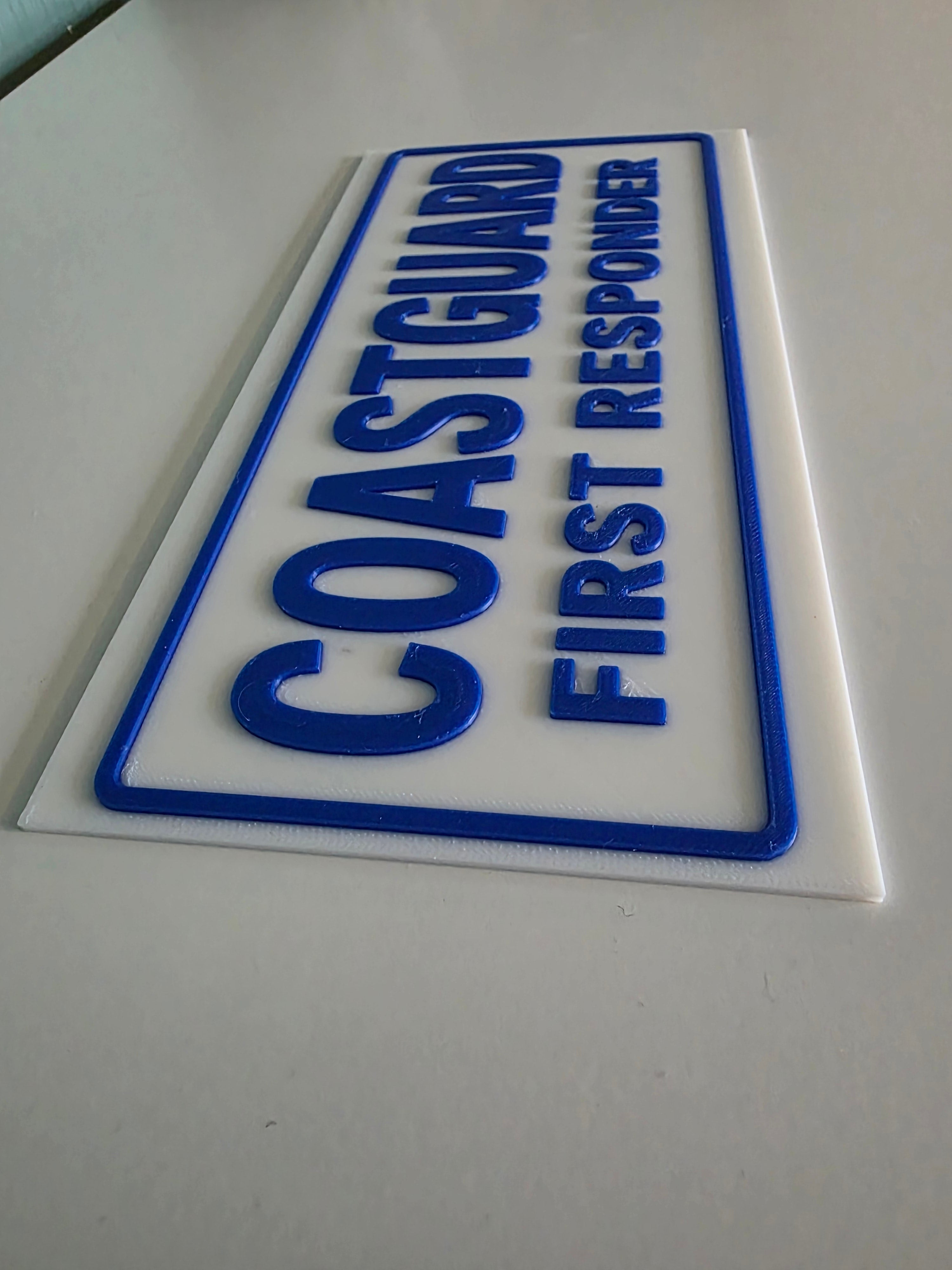 3D Printed Personalised Emergency / Responder Dashboard Sign – Custom Text & Colour