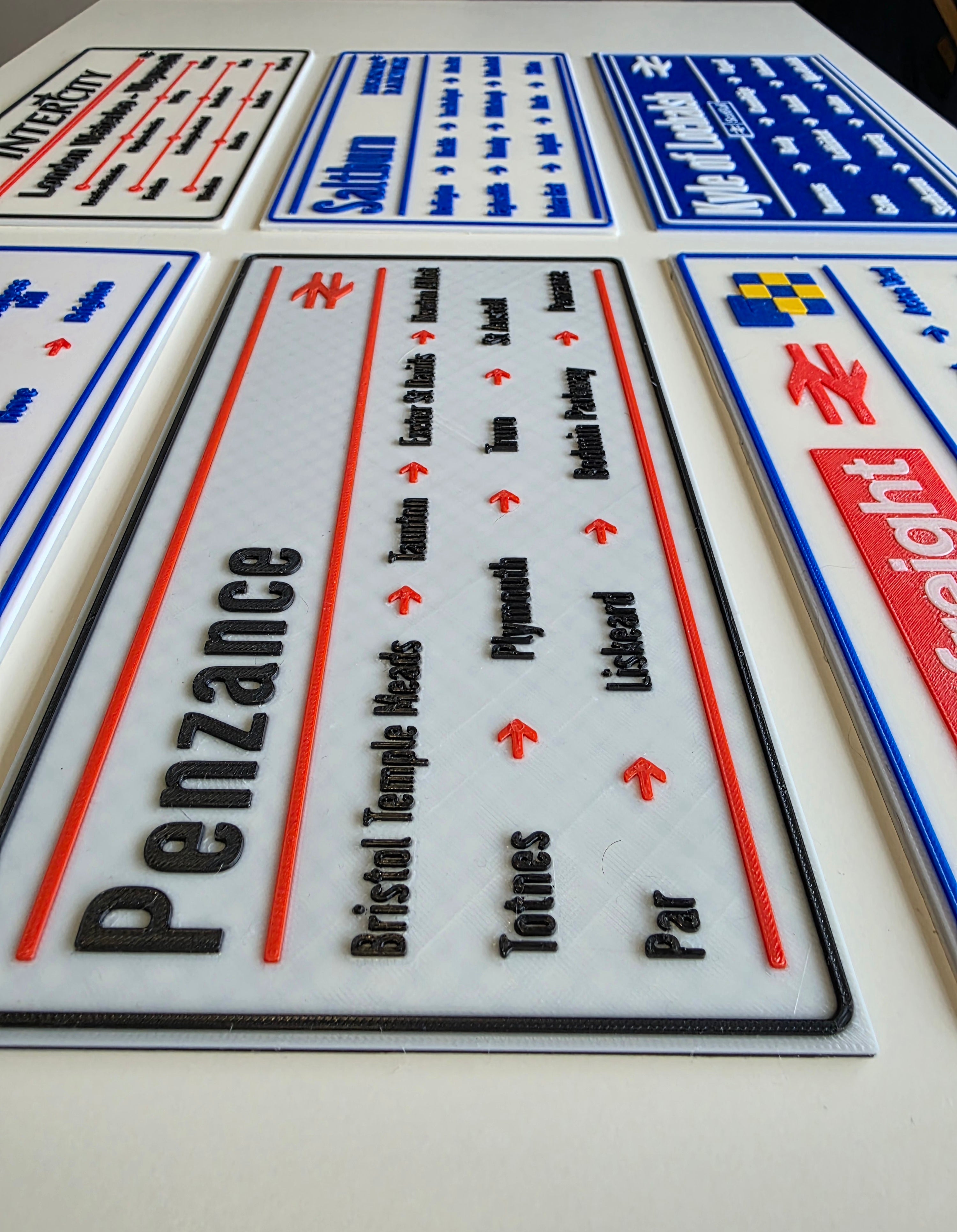 British Rail Window Route Strip Replica | 80s 90s Train Destination Board | 3D Printed | Unframed