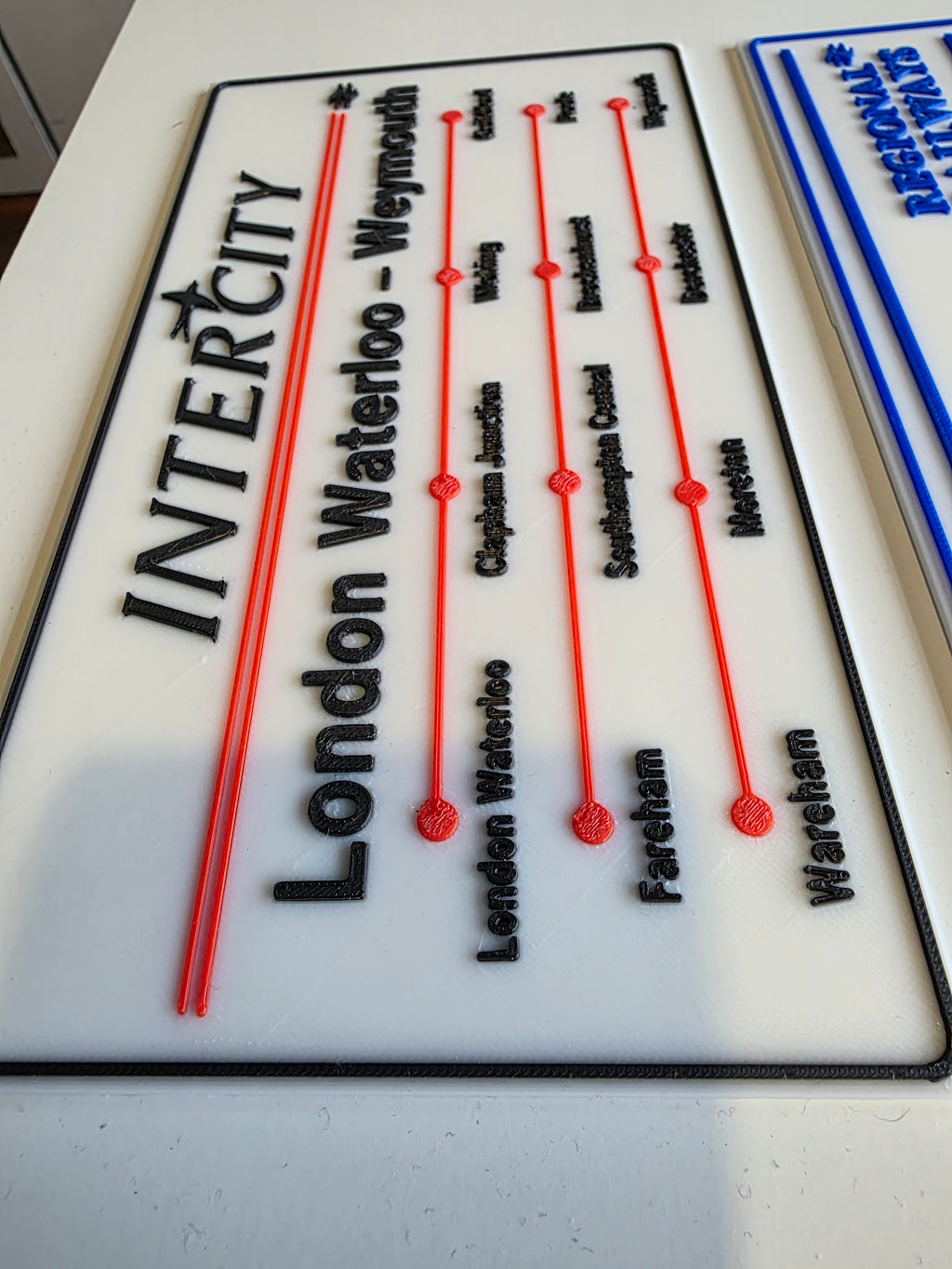 British Rail Window Route Strip Replica | 80s 90s Train Destination Board | 3D Printed | Unframed