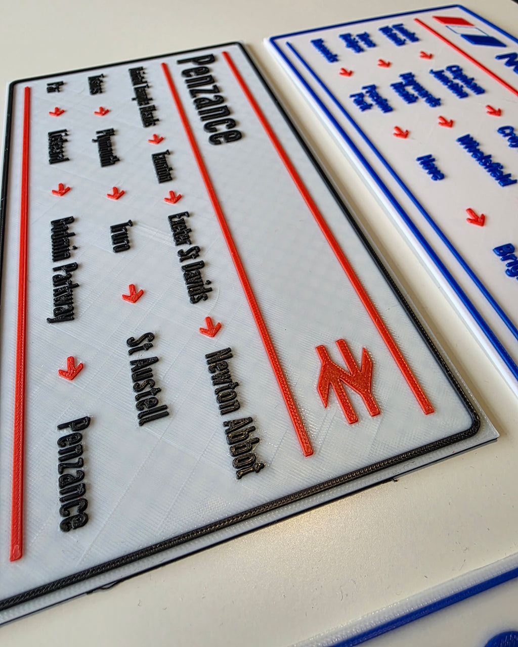 British Rail Window Route Strip Replica | 80s 90s Train Destination Board | 3D Printed | Unframed