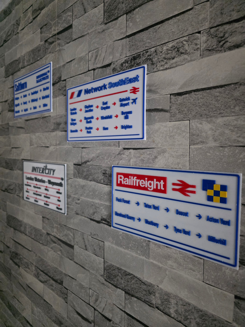 British Rail Window Route Strip Replica | 80s 90s Train Destination Board | 3D Printed | Unframed