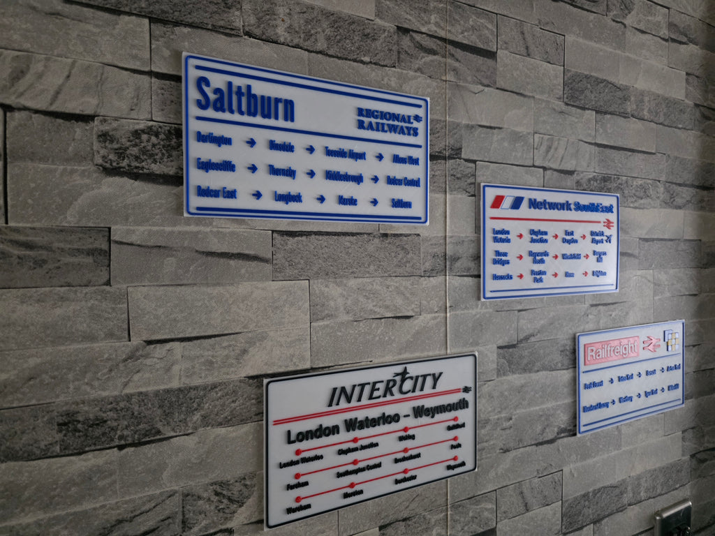 British Rail Window Route Strip Replica | 80s 90s Train Destination Board | 3D Printed | Unframed