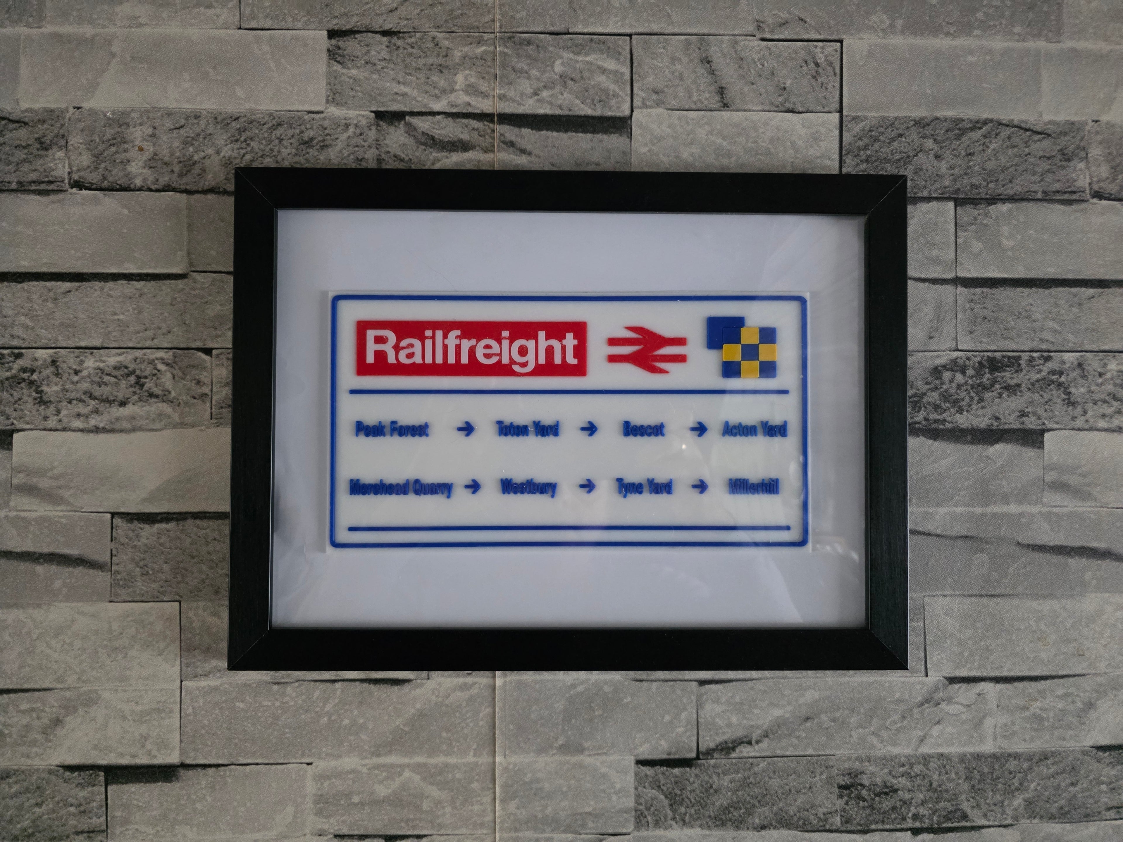 British Rail Window Route Strip Replica | 80s 90s Train Destination Board | 3D Printed | Unframed