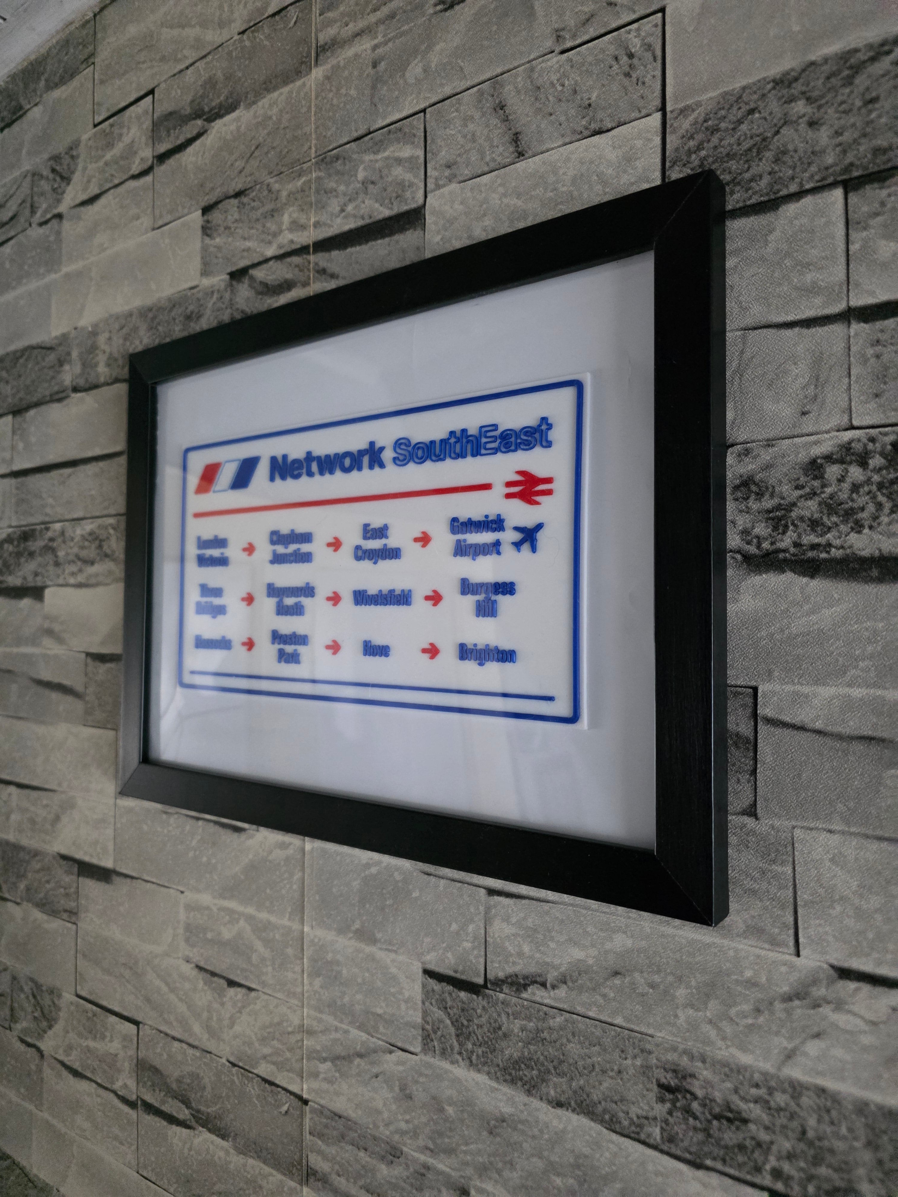 British Rail Window Route Strip Replica | 80s 90s Train Destination Board | 3D Printed | Unframed