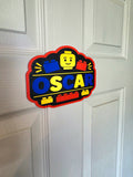 Personalised Lego Brick Building Inspired Bedroom Door Sign | Custom Name Plaque