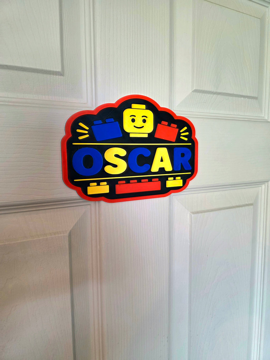 Personalised Lego Brick Building Inspired Bedroom Door Sign | Custom Name Plaque