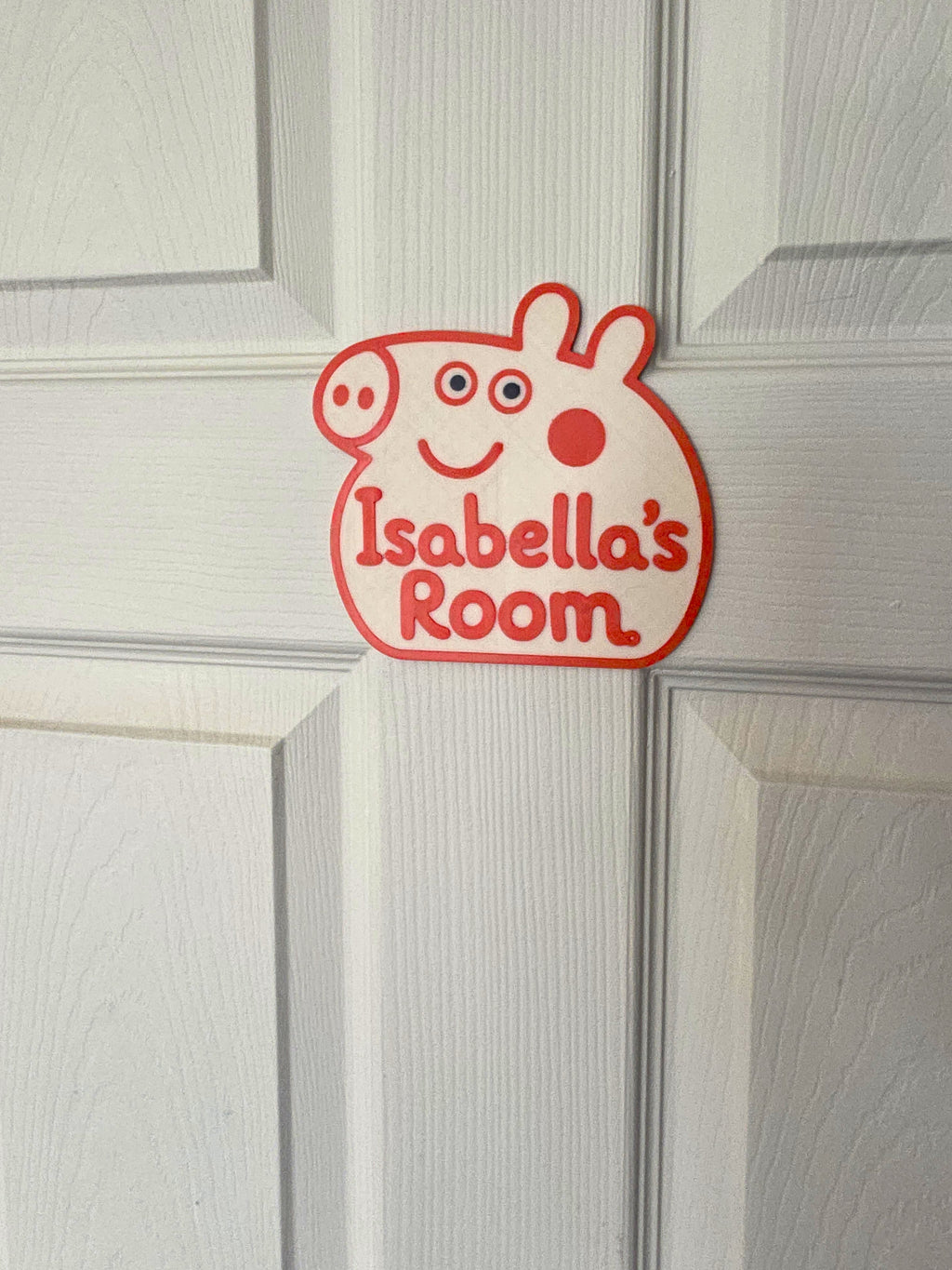 Personalised Peppa Inspired Bedroom Door Sign | Custom Pig Name Plaque