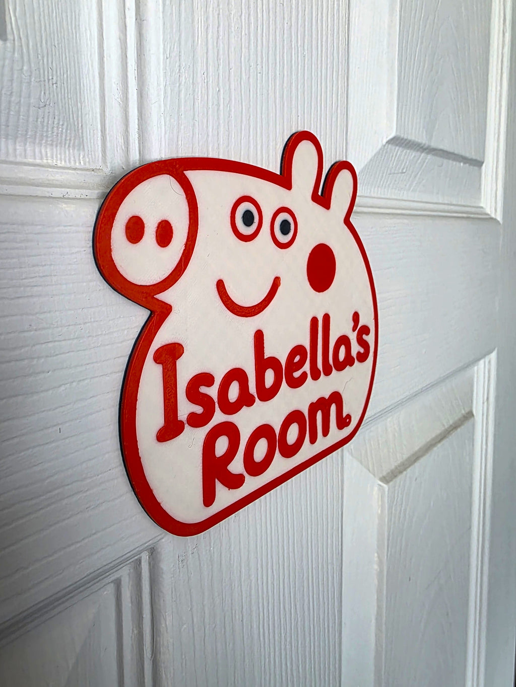 Personalised Peppa Inspired Bedroom Door Sign | Custom Pig Name Plaque