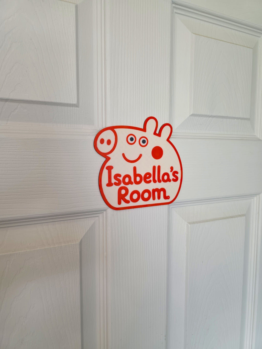 Personalised Peppa Inspired Bedroom Door Sign | Custom Pig Name Plaque