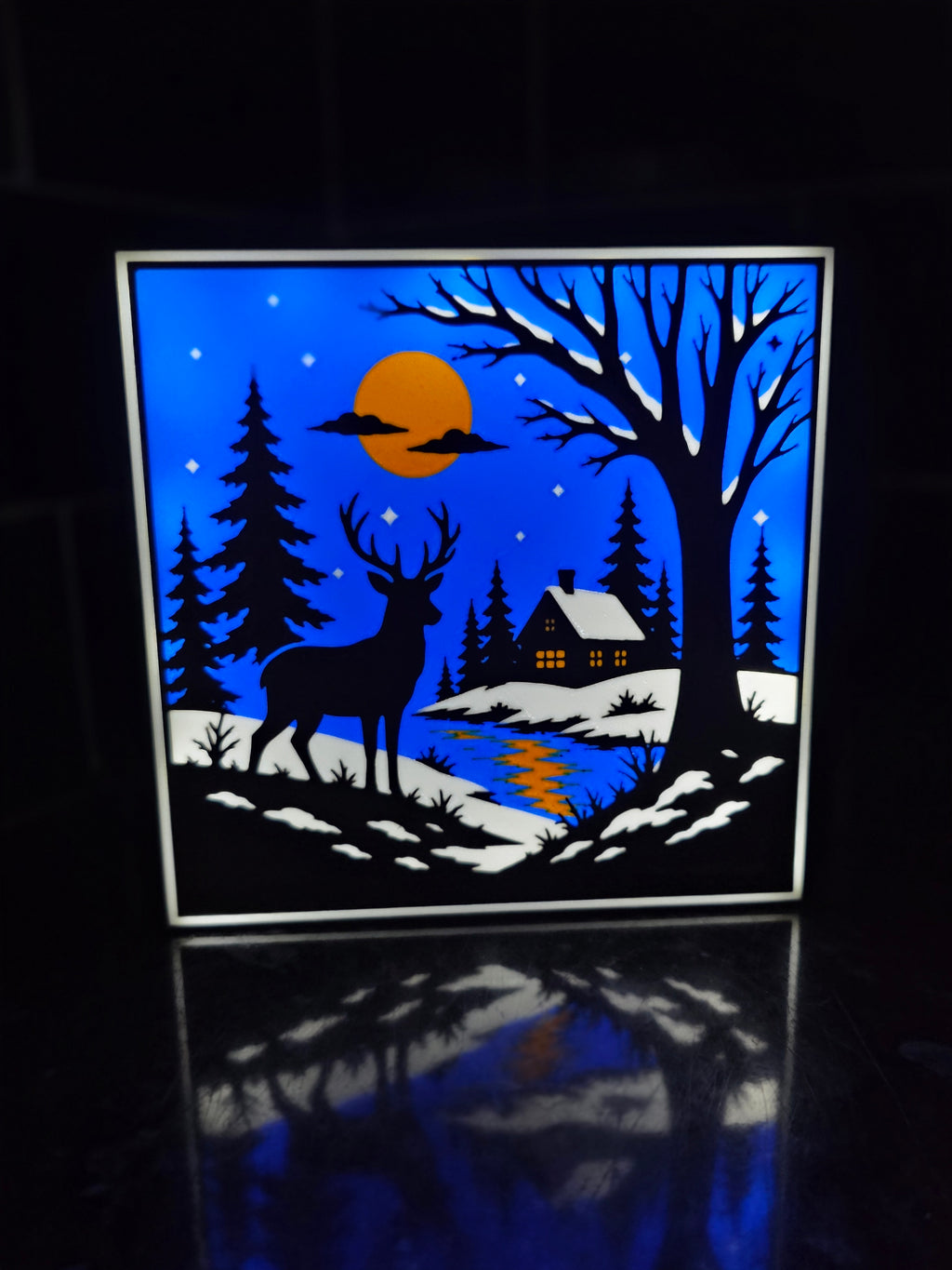 Winter Woodland Lightbox Scene - Christmas Gift
