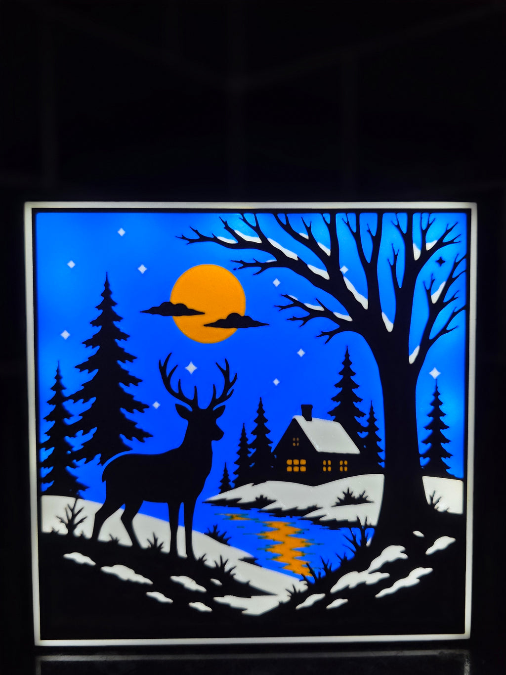 Winter Woodland Lightbox Scene - Christmas Gift