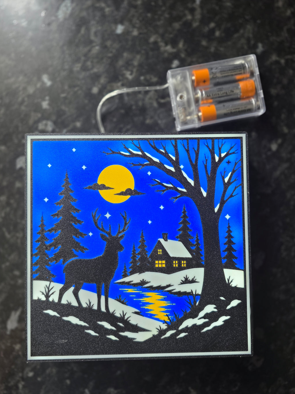 Winter Woodland Lightbox Scene - Christmas Gift