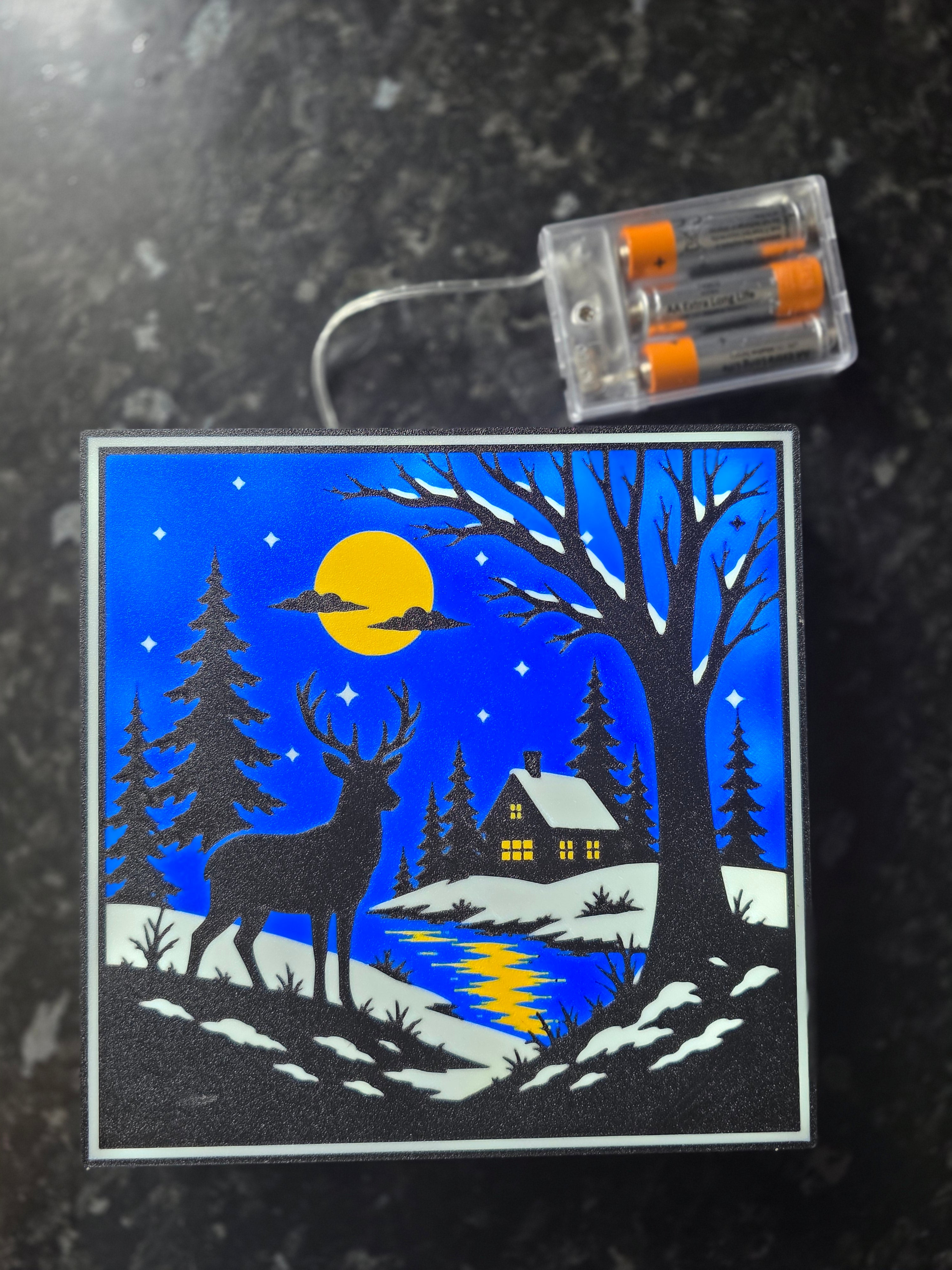 Winter Woodland Lightbox Scene - Christmas Gift