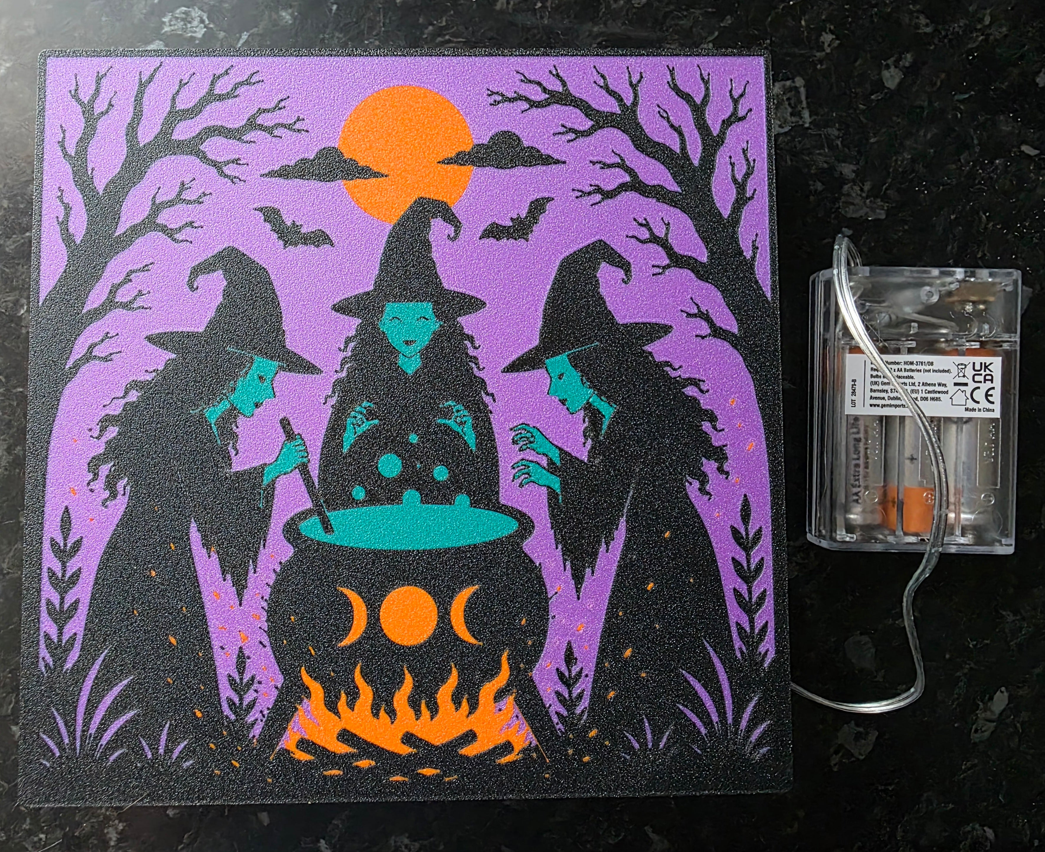 Witches Spooky Cauldron Lightbox Scene - Halloween Gift