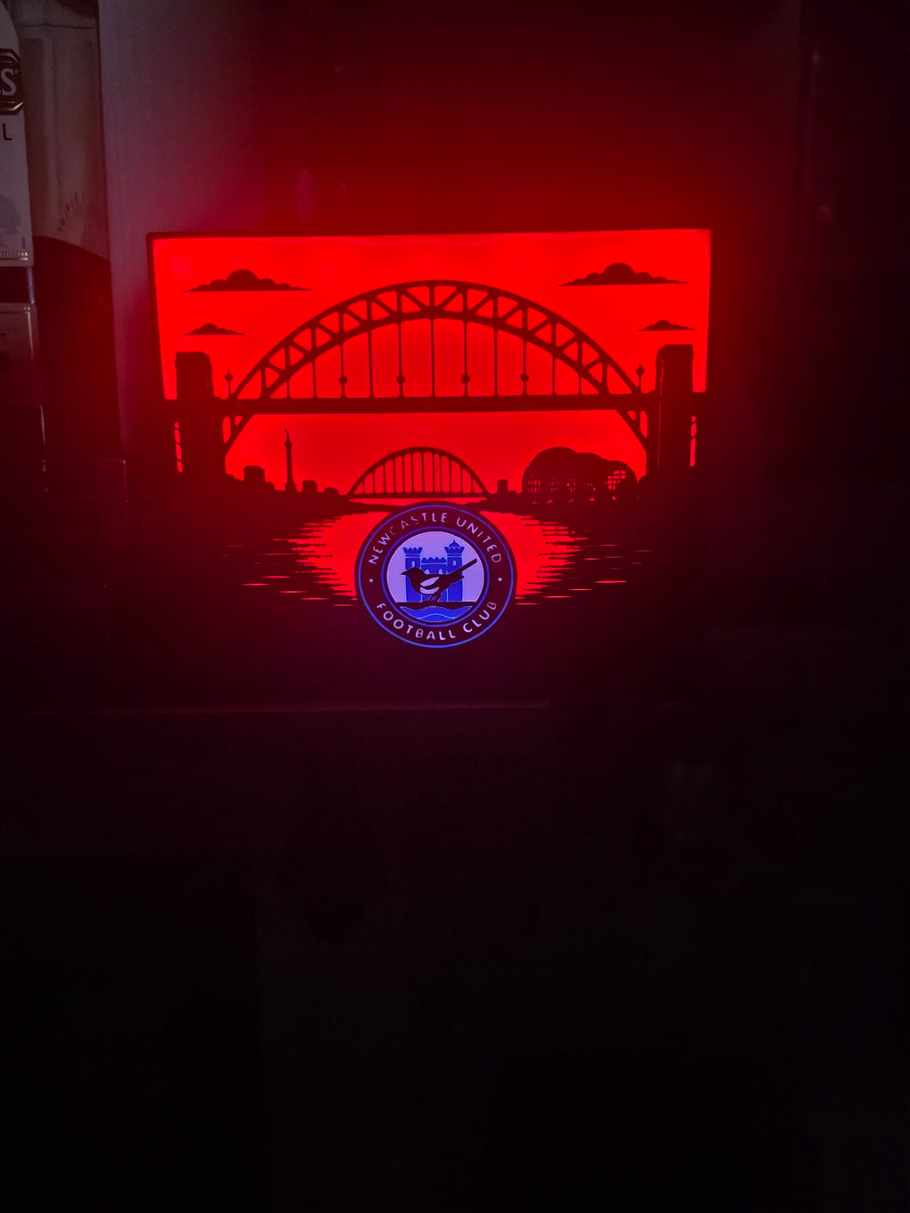 Newcastle United Lightbox - Tyne Bridge Cityscape - Illuminated Newcastle Gift