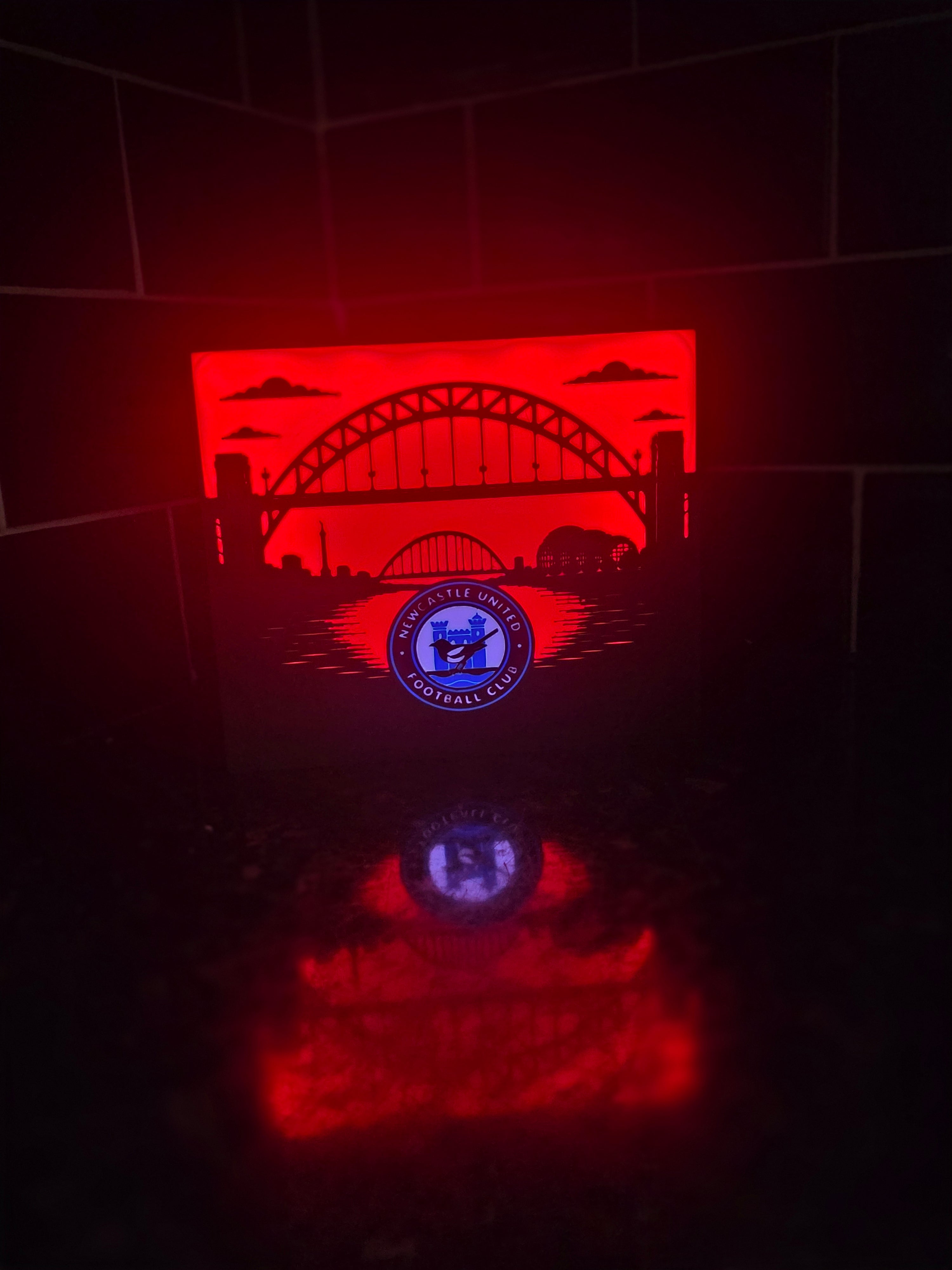 Newcastle United Lightbox - Tyne Bridge Cityscape - Illuminated Newcastle Gift