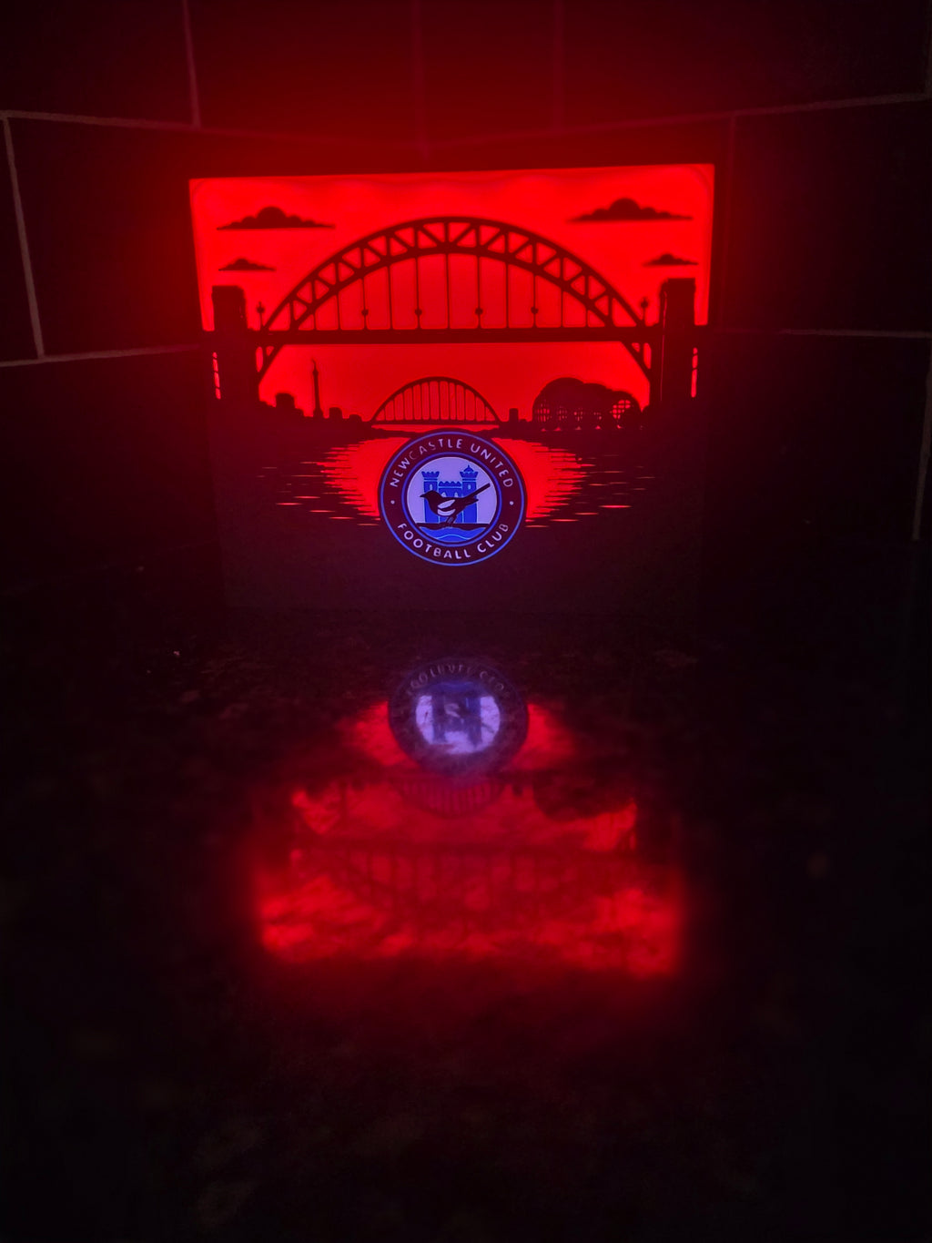 Newcastle United Lightbox - Tyne Bridge Cityscape - Illuminated Newcastle Gift
