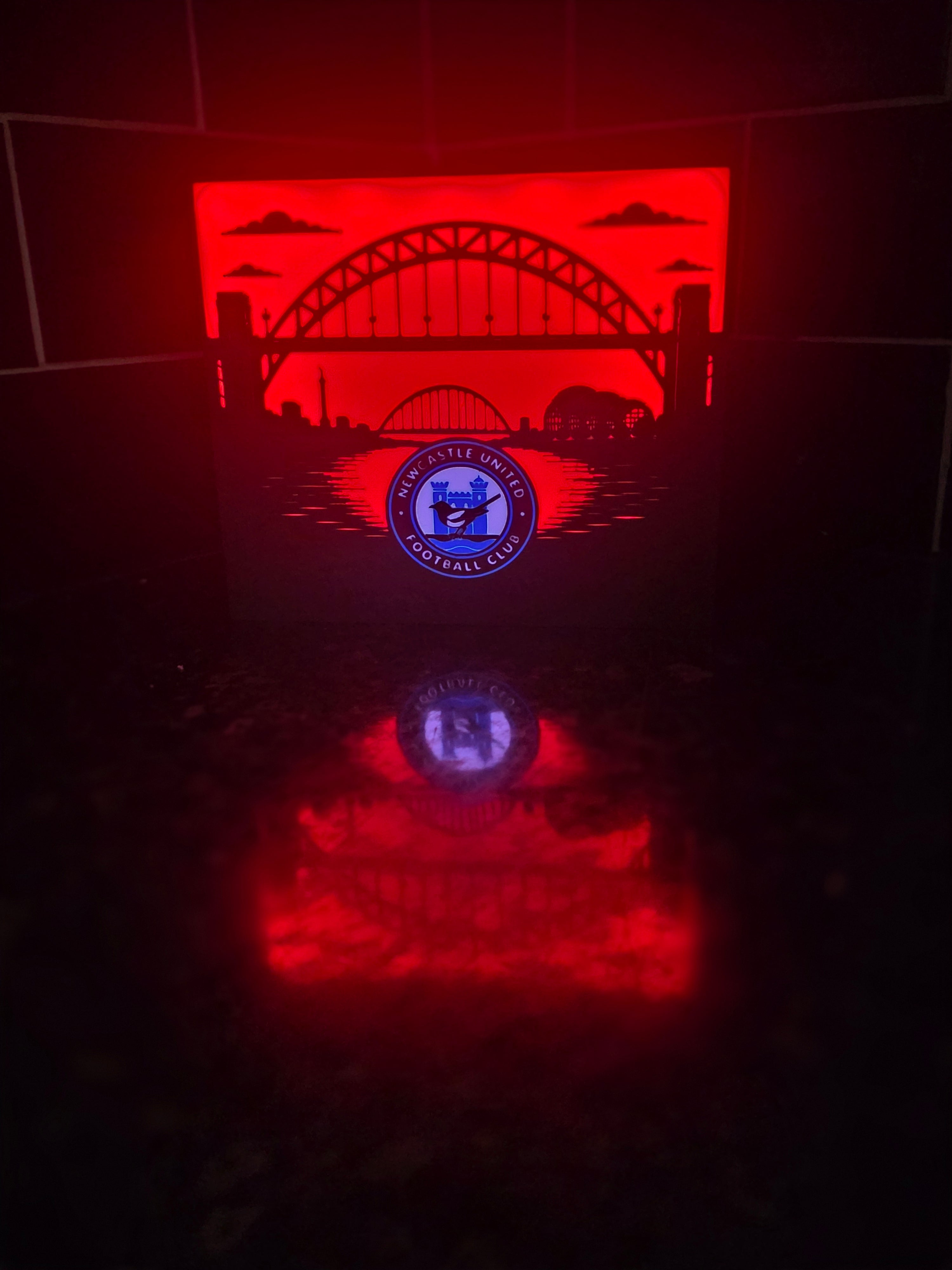 Newcastle United Lightbox - Tyne Bridge Cityscape - Illuminated Newcastle Gift