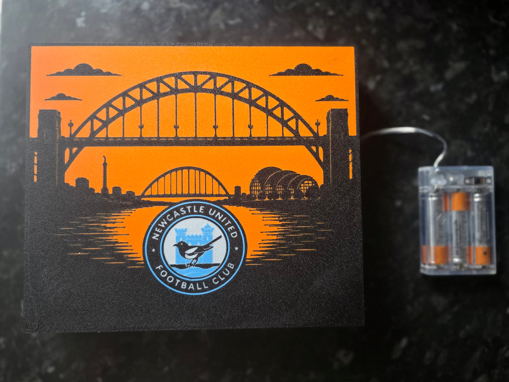 Newcastle United Lightbox - Tyne Bridge Cityscape - Illuminated Newcastle Gift