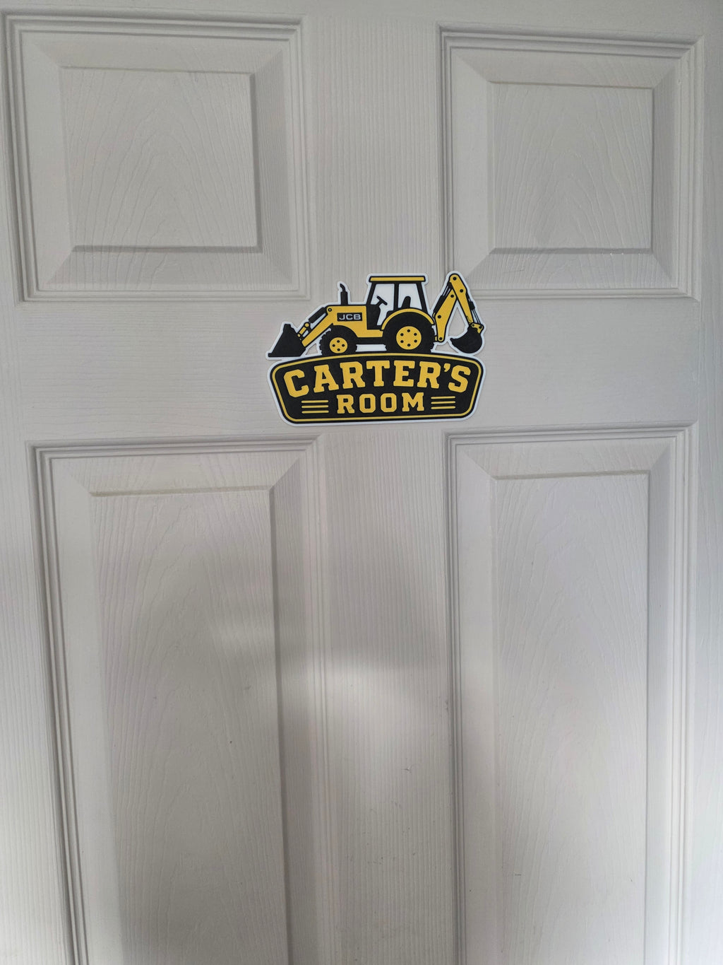 Personalised JCB Door Sign | Digger Bedroom Sign | Kids Digger Sign
