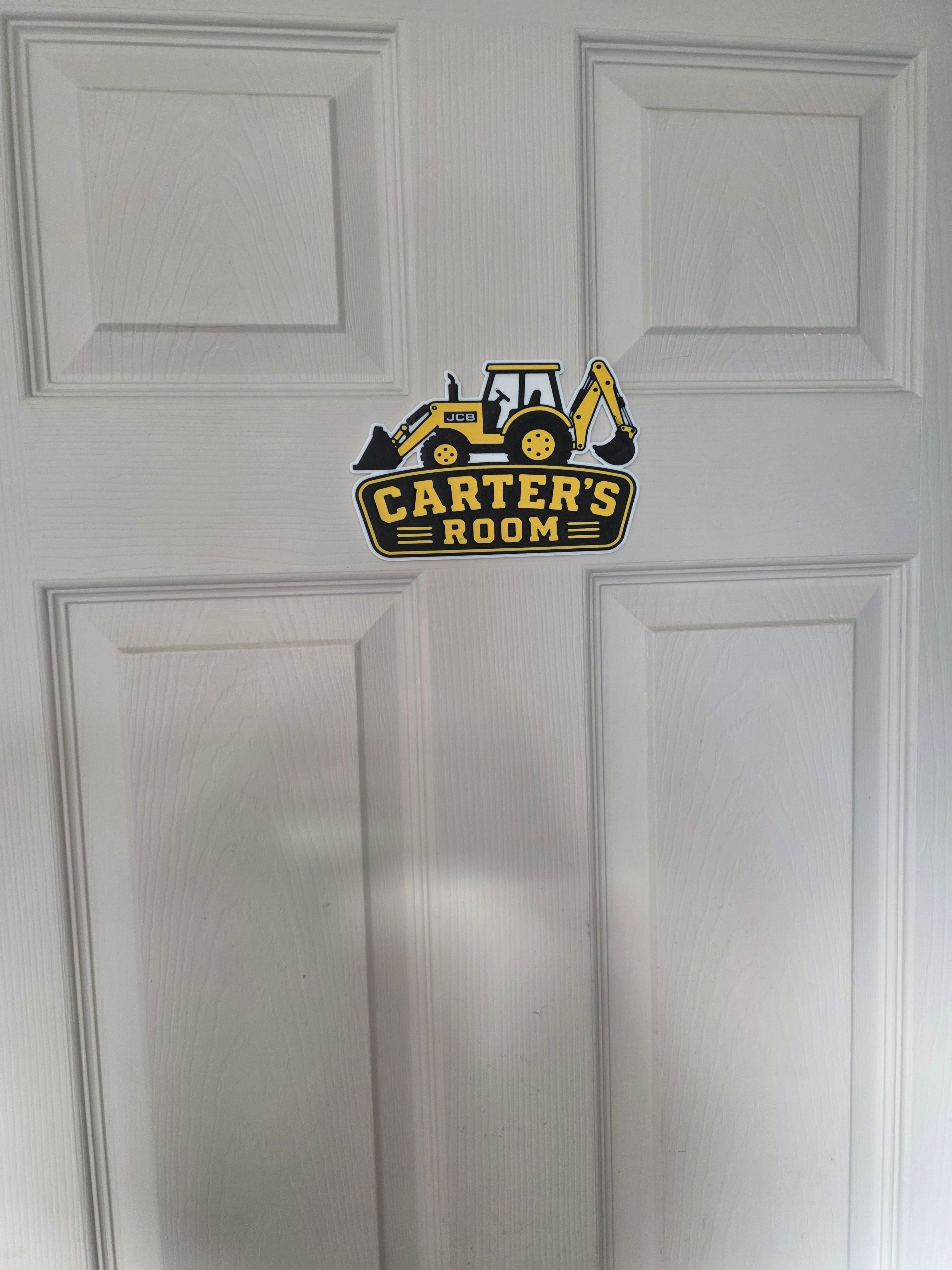 Personalised JCB Door Sign | Digger Bedroom Sign | Kids Digger Sign