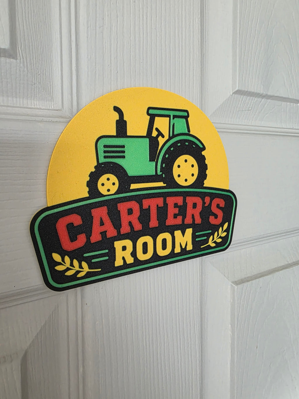 Tractor Kids Room Door Sign - Childrens Bedroom Sign- Personalised