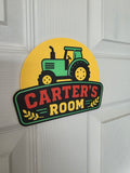 Tractor Kids Room Door Sign - Childrens Bedroom Sign- Personalised