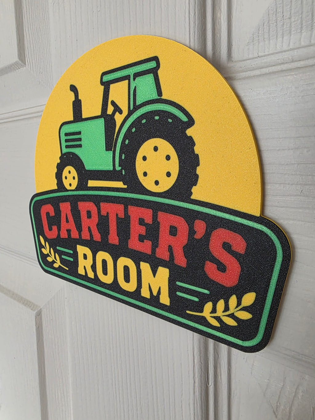 Tractor Kids Room Door Sign - Childrens Bedroom Sign- Personalised