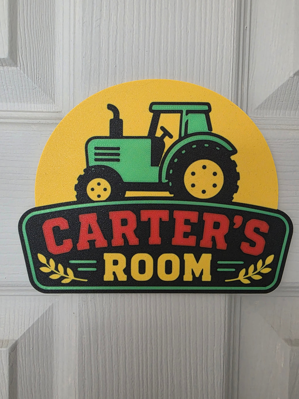 Tractor Kids Room Door Sign - Childrens Bedroom Sign- Personalised