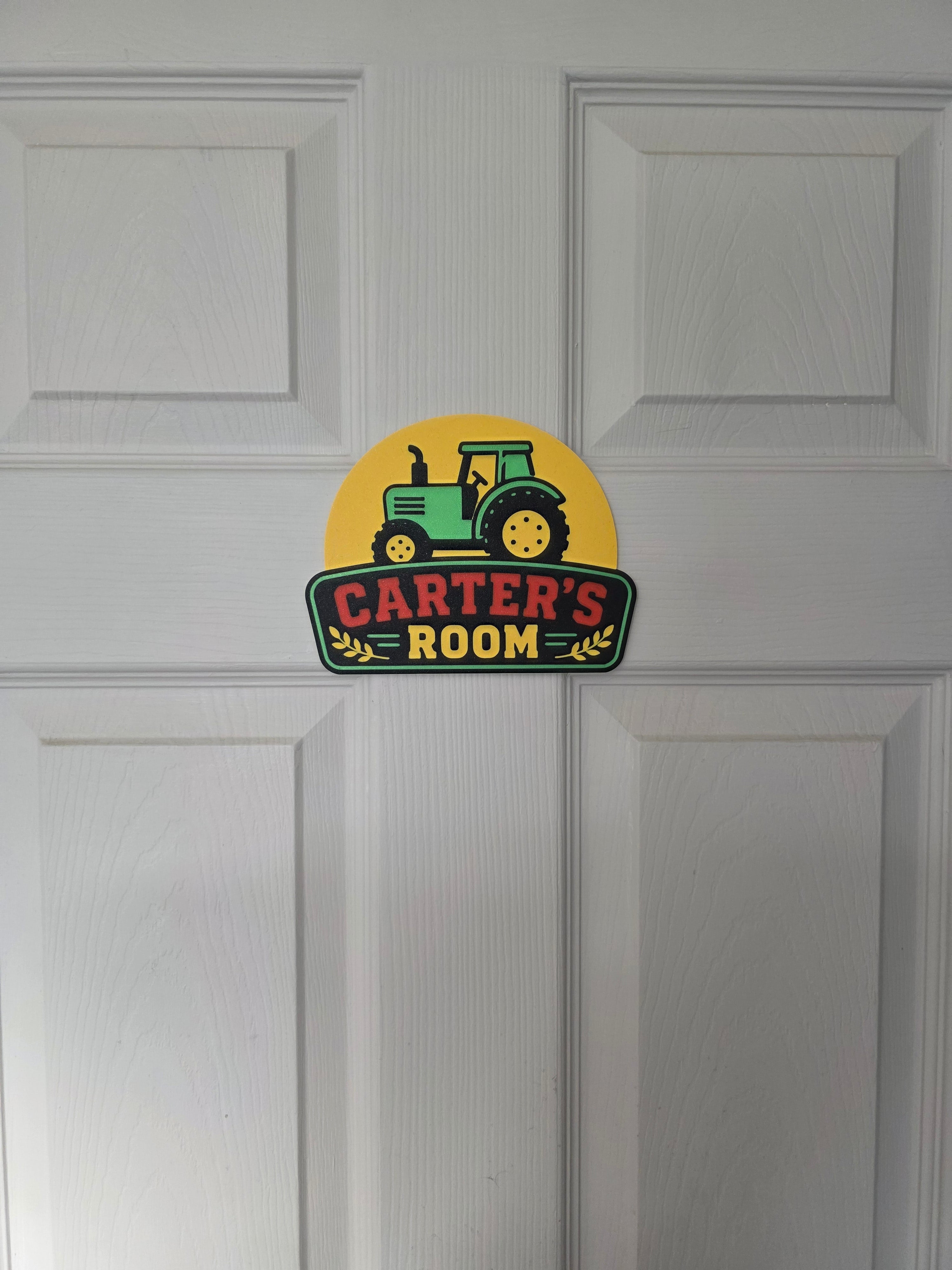 Tractor Kids Room Door Sign - Childrens Bedroom Sign- Personalised