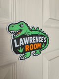 Dinosaur Themed Bedroom Door Sign - T-Rex - Personalised - Kids Bedroom Sign