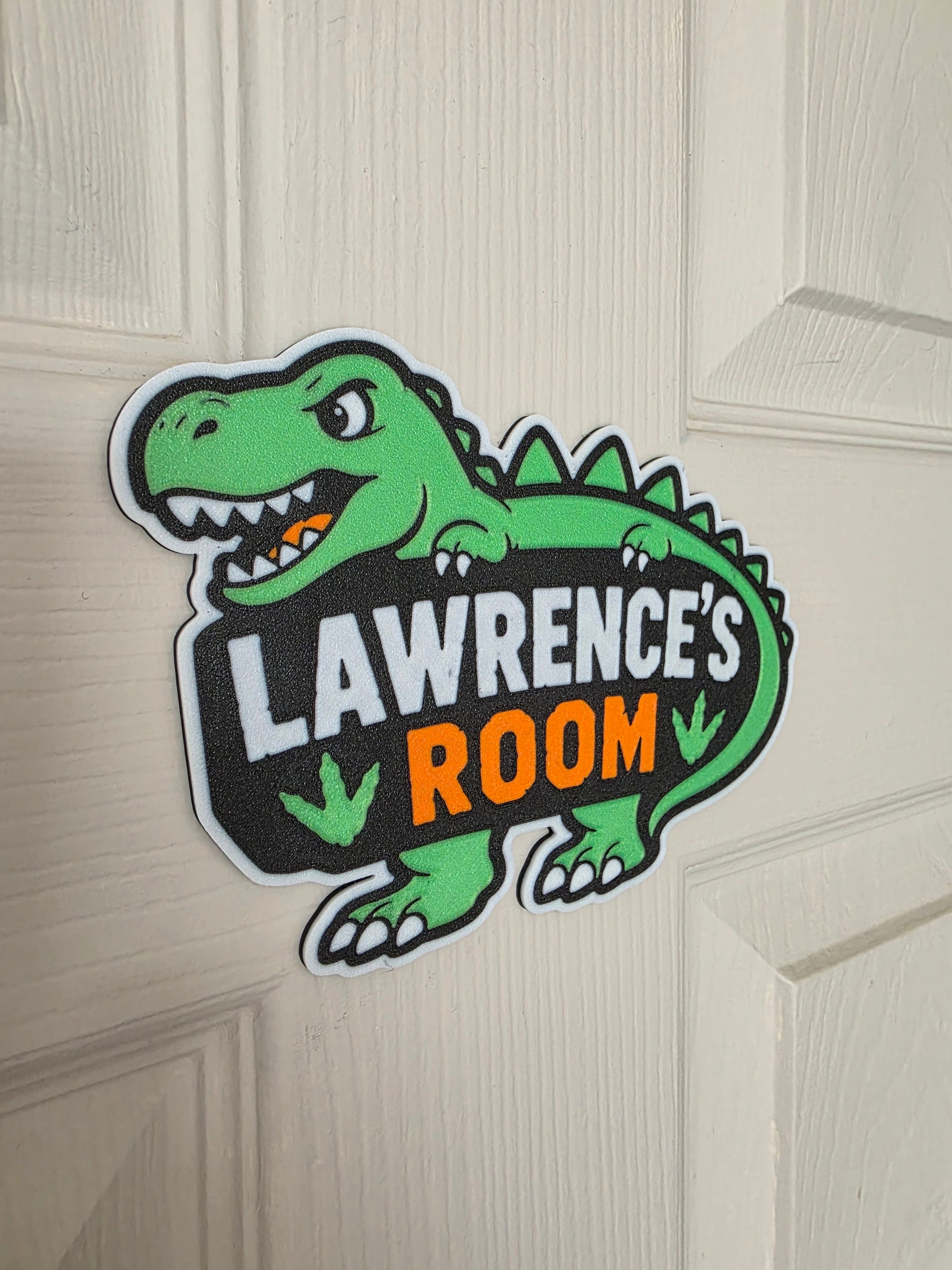 Dinosaur Themed Bedroom Door Sign - T-Rex - Personalised - Kids Bedroom Sign