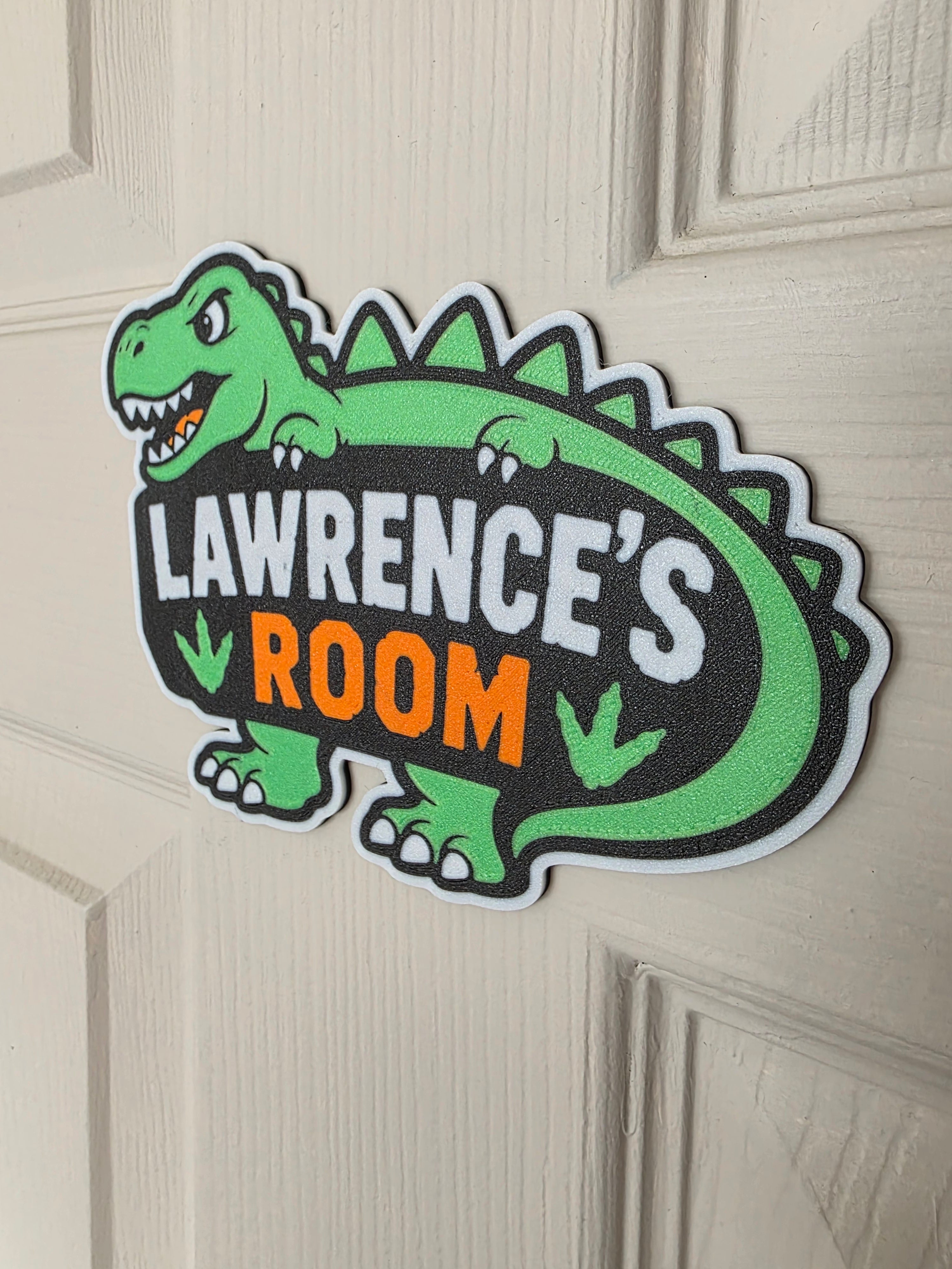 Dinosaur Themed Bedroom Door Sign - T-Rex - Personalised - Kids Bedroom Sign