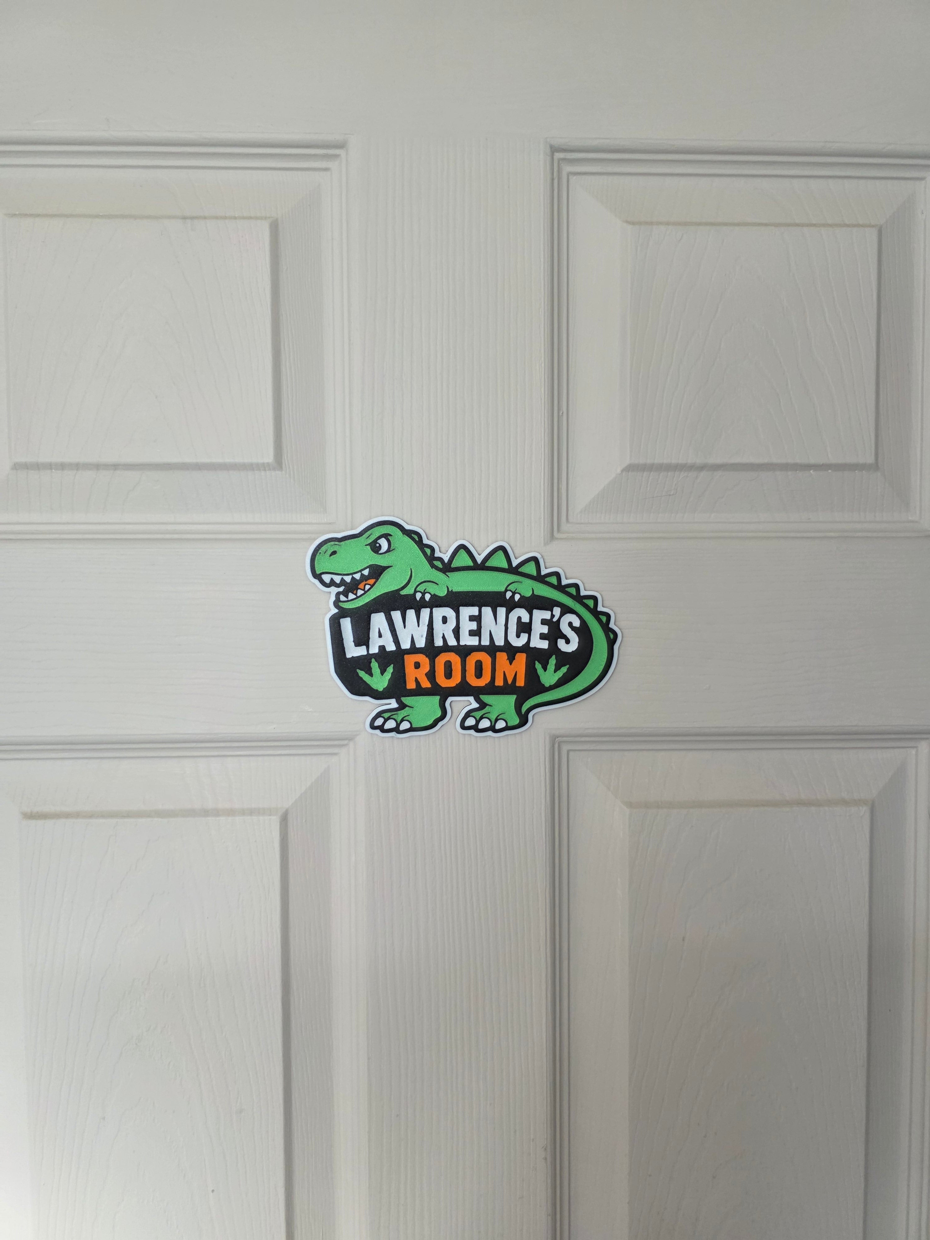 Dinosaur Themed Bedroom Door Sign - T-Rex - Personalised - Kids Bedroom Sign