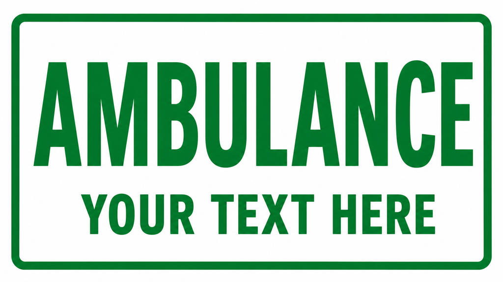 3D Printed Personalised Emergency / Responder Dashboard Sign – Custom Text & Colour