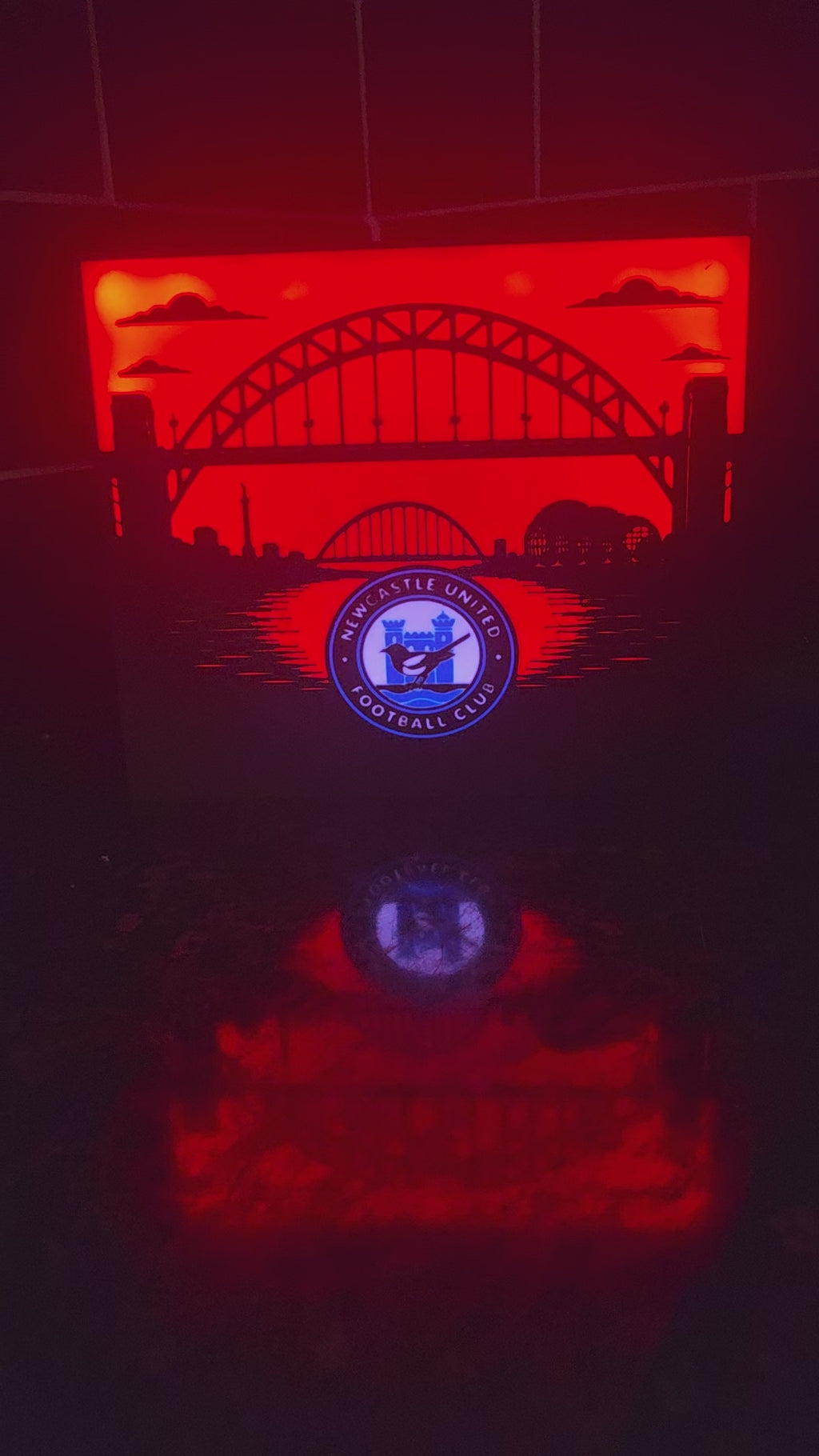 Newcastle United Lightbox - Tyne Bridge Cityscape - Illuminated Newcastle Gift