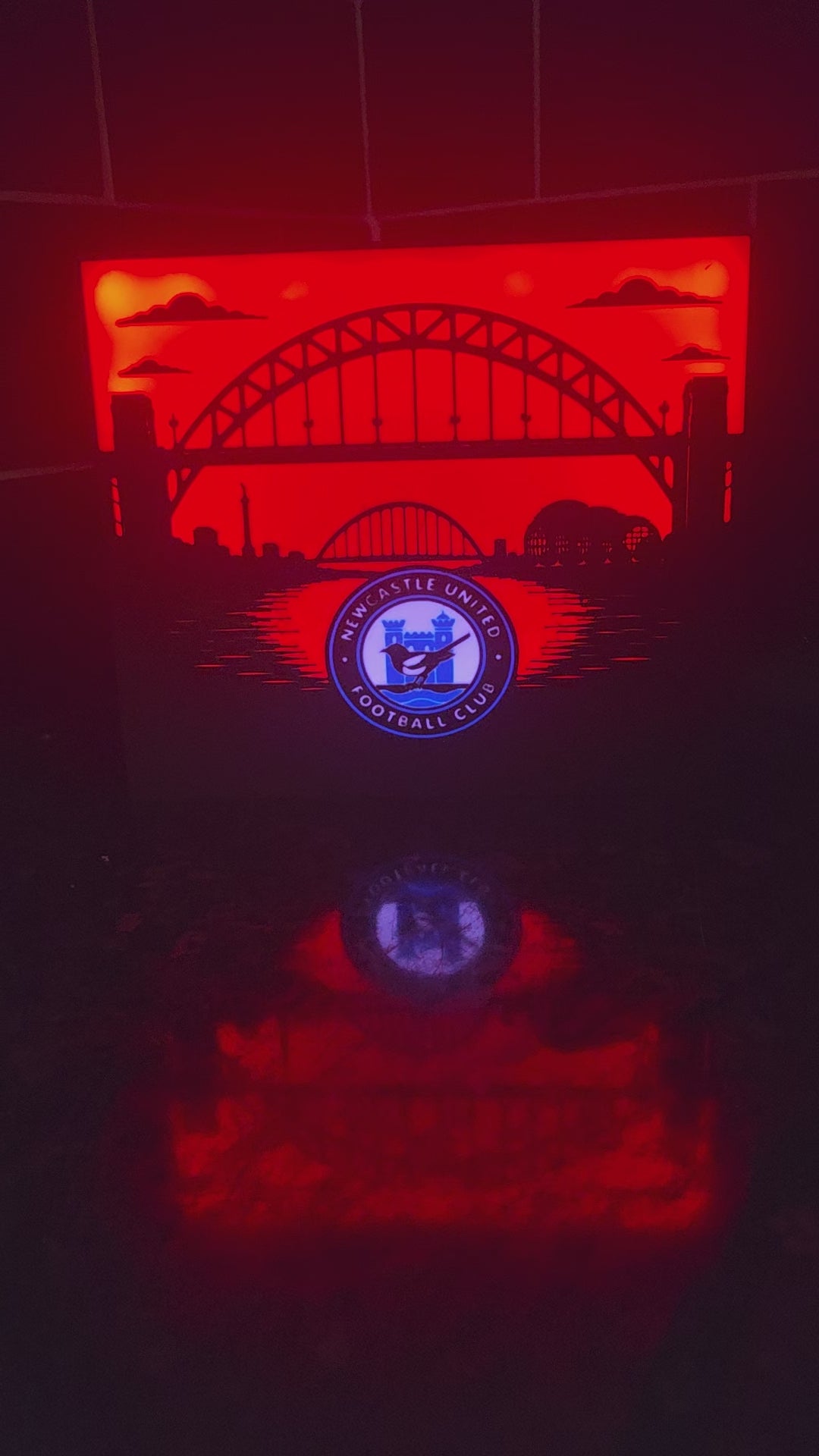 Newcastle United Lightbox - Tyne Bridge Cityscape - Illuminated Newcastle Gift